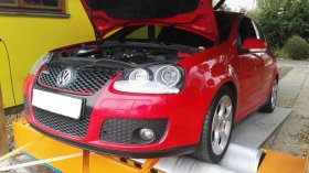 Maximální chiptuning a měření výkonu na válcové zkušebně vozu Volkswagen Golf 5 2.0 TFSI GTI