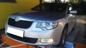 Chiptuning a měření výkonu na válcové zkušebně vozu Škoda Superb II 2.0 TDI-CR