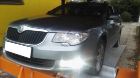 Chiptuning, měření výkonu na válcové zkušebně a měření emisí po chiptunigu vozu Škoda Superb II 2.0 TDI-CR