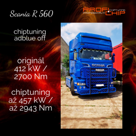 Chiptuning + deaktivace AdBlue na nákladním voze Scania R 560